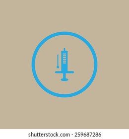 Medical syringe vector icon