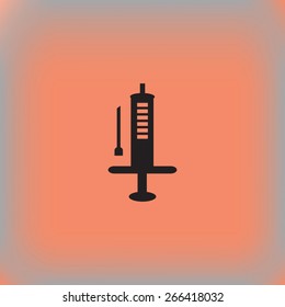 Medical syringe vector icon