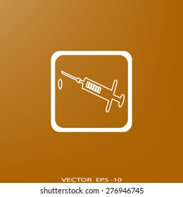 Medical syringe vector icon