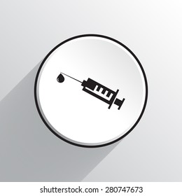 Medical syringe vector icon