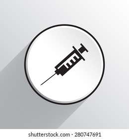 Medical syringe vector icon