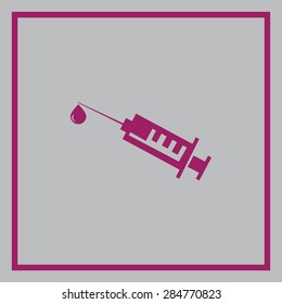 Medical syringe vector icon