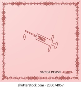 Medical syringe vector icon