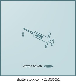 Medical syringe vector icon