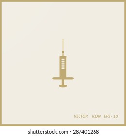 Medical syringe vector icon