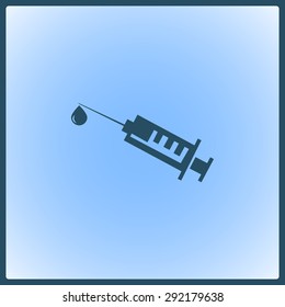 Medical syringe vector icon