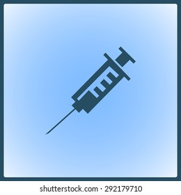 Medical syringe vector icon