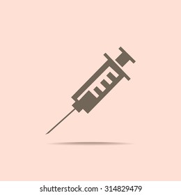 Medical syringe vector icon