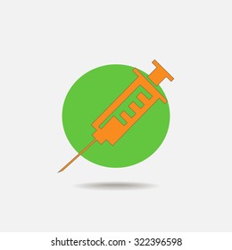 Medical syringe vector icon