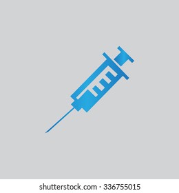 Medical syringe vector icon