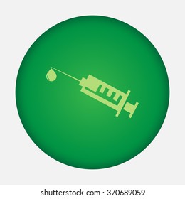 Medical syringe vector icon