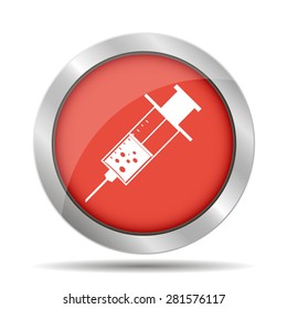 Medical syringe. Vector icon illustrator EPS 10.