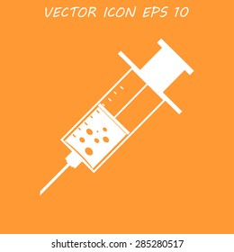 Medical syringe. Vector icon illustrator EPS 10.