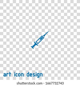 medical syringe vector icon on white background