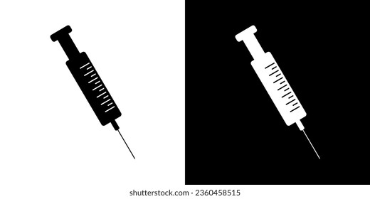 Medical syringes. Vaccine and syringe icon. Injection vector illustration.