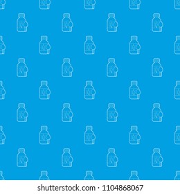 Medical syrup for kidney pattern vector seamless blue repeat for any use