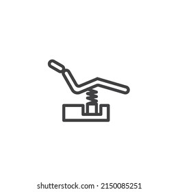 Medical table line icon. linear style sign for mobile concept and web design. Surgical Table outline vector icon. Symbol, logo illustration. Vector graphics