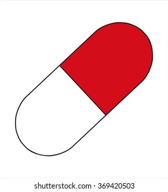 Medical tablet, capsule, cartoon vector