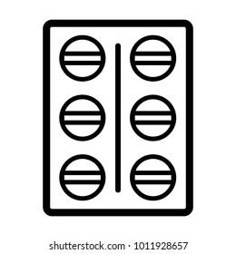 medical tablet simple line icon