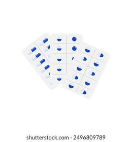 Ilustración vectorial de la tableta médica en el fondo aislado blanco. Píldoras médicas. medicamentos, cápsulas de medicamentos y vitaminas, tabletas de farmacia de atención médica, recetadas por el médico. 