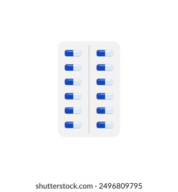 Medical tablet vector illustration on white isolated background. Medical pills. drugs, medicine capsules and vitamins, healthcare pharmacy tablets, prescribed by doctor. 