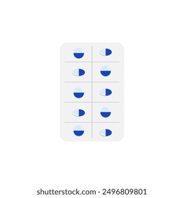 Ilustración vectorial de la tableta médica en el fondo aislado blanco. Píldoras médicas. medicamentos, cápsulas de medicamentos y vitaminas, tabletas de farmacia de atención médica, recetadas por el médico. 
