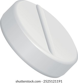 Medical tablet. White blank mockup. Realistic drug