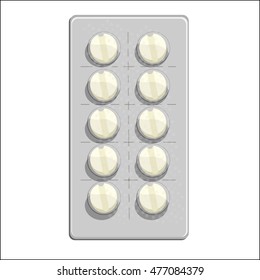 Medical of tablets in the package vector illustration