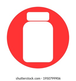 Medical tablets, pills bottle, simple flat illustration