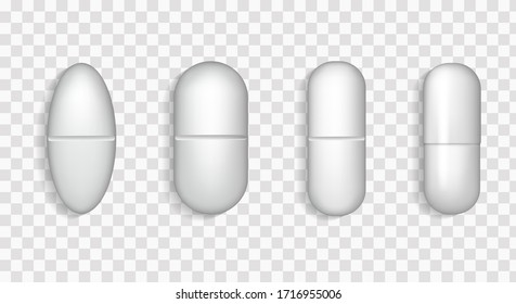 Medical tablets of various forms. Pills, painkiller, vitamin, antibiotic, aspirin.