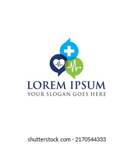 medical talk logo , pharmacy logo vector