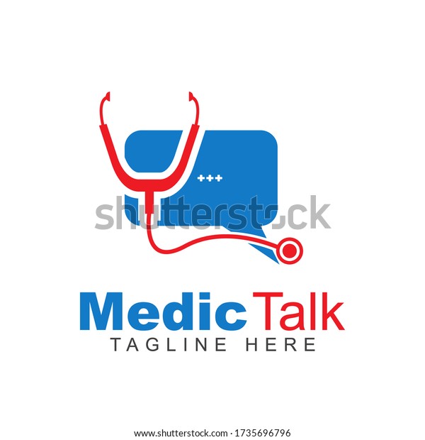 Medical Talk Pharmacy Logo Design Template Stock Vector (Royalty Free