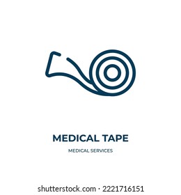Medical tape icon. Linear vector illustration from medical services collection. Outline medical tape icon vector. Thin line symbol for use on web and mobile apps, logo, print media.