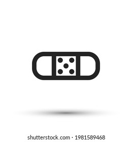 Medical tape icon vector medical element for trendy design. Simple pictogram for mobile concept and web apps. Vector line patch bandage icon isolated on a white background.	