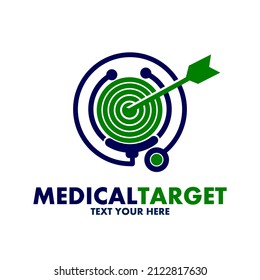 Medical target vector logo template. This design use arrow symbol. Suitable for health.