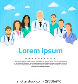 Medical Team Doctor Group Flat Profile Icon Vector Illustration