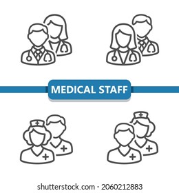 Medical Team - Doctor, Nurse Icons . Professional, pixel perfect icons. EPS 10 format.