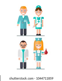 Medical team. Flat Vector Illustration