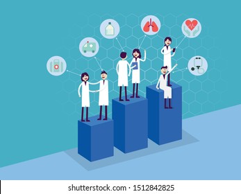 Medical Team. Health Care And Medical Advisor Concept, Doctor Flat Cartoon Character Vector Illustration