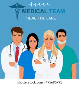 medical team and health care concept, vector illustration