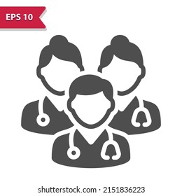 Medical Team Icon. Doctors, Doctor, Woman Doctor. Professional, pixel perfect icon, EPS 10 format.