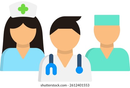 Medical Team Icon Flat Vector Illustration