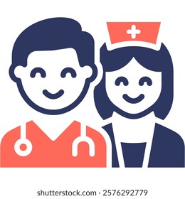 Medical Team Icon Mixed Vector Illustration