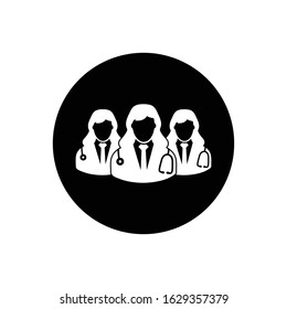 Medical Team Icon. Rounded Button style vector EPS.