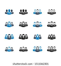 Medical Team Icon Set. Flat style vector EPS.