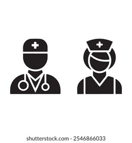 Icono de Equipo médico. Icono lineal simple para un grupo de médicos. Ilustración vectorial
