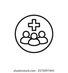 Medical team icon Simple thin outline