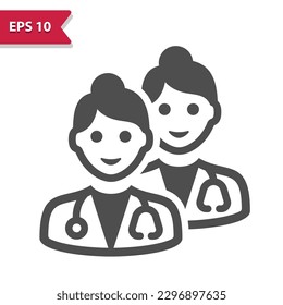 Medical Team Icon. Woman Doctor, Doctors. Professional, pixel perfect vector icon.