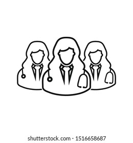 Medical Team line icon. Vector EPS.