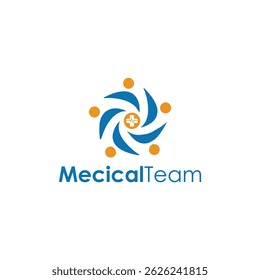 Vetor de logotipo de equipe médica simples